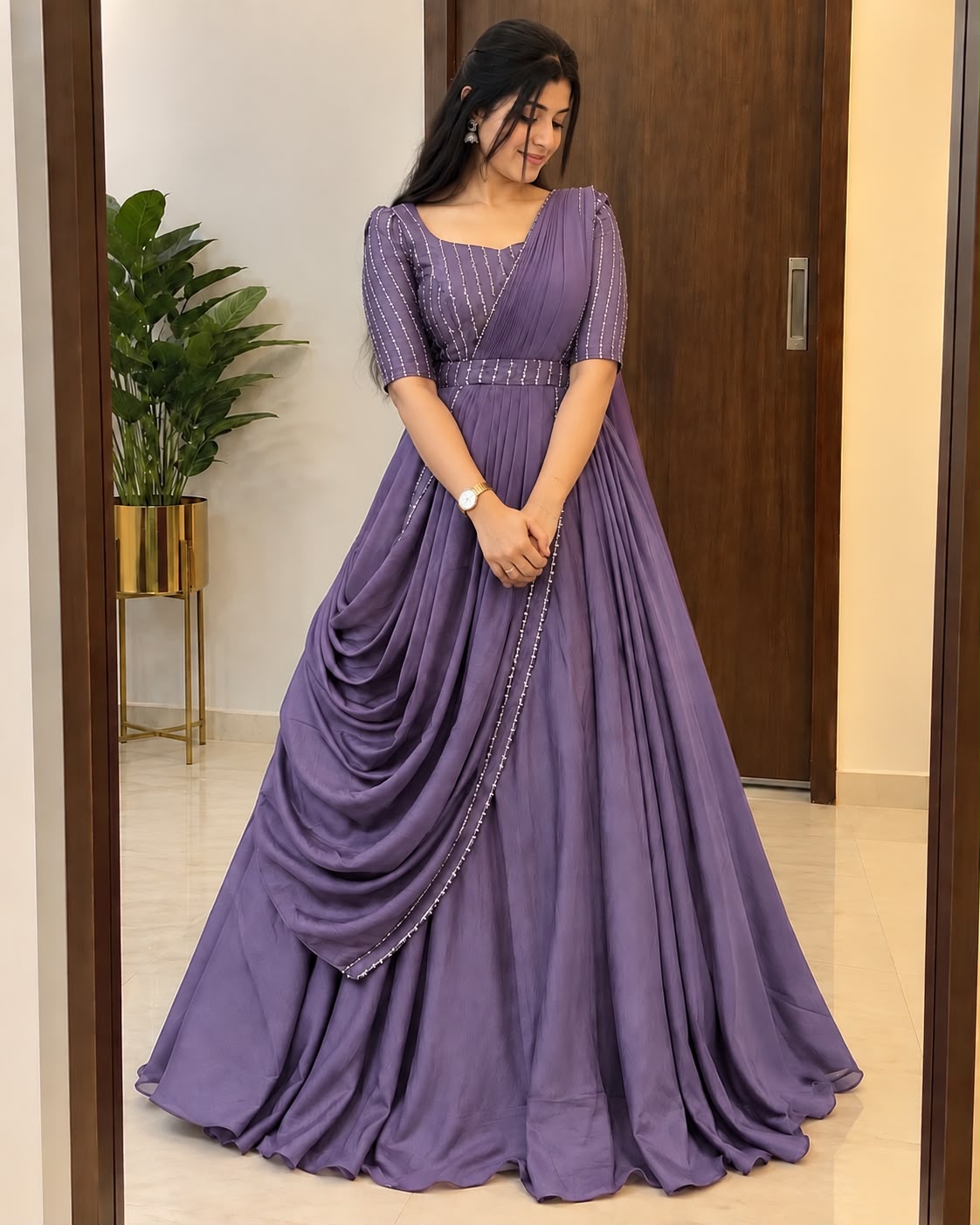 Ready-to-Wear Chudithar Gown - Image 3